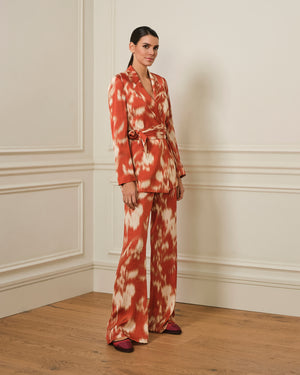 PANTALÓN SATINADO ESTAMPADO ROJO