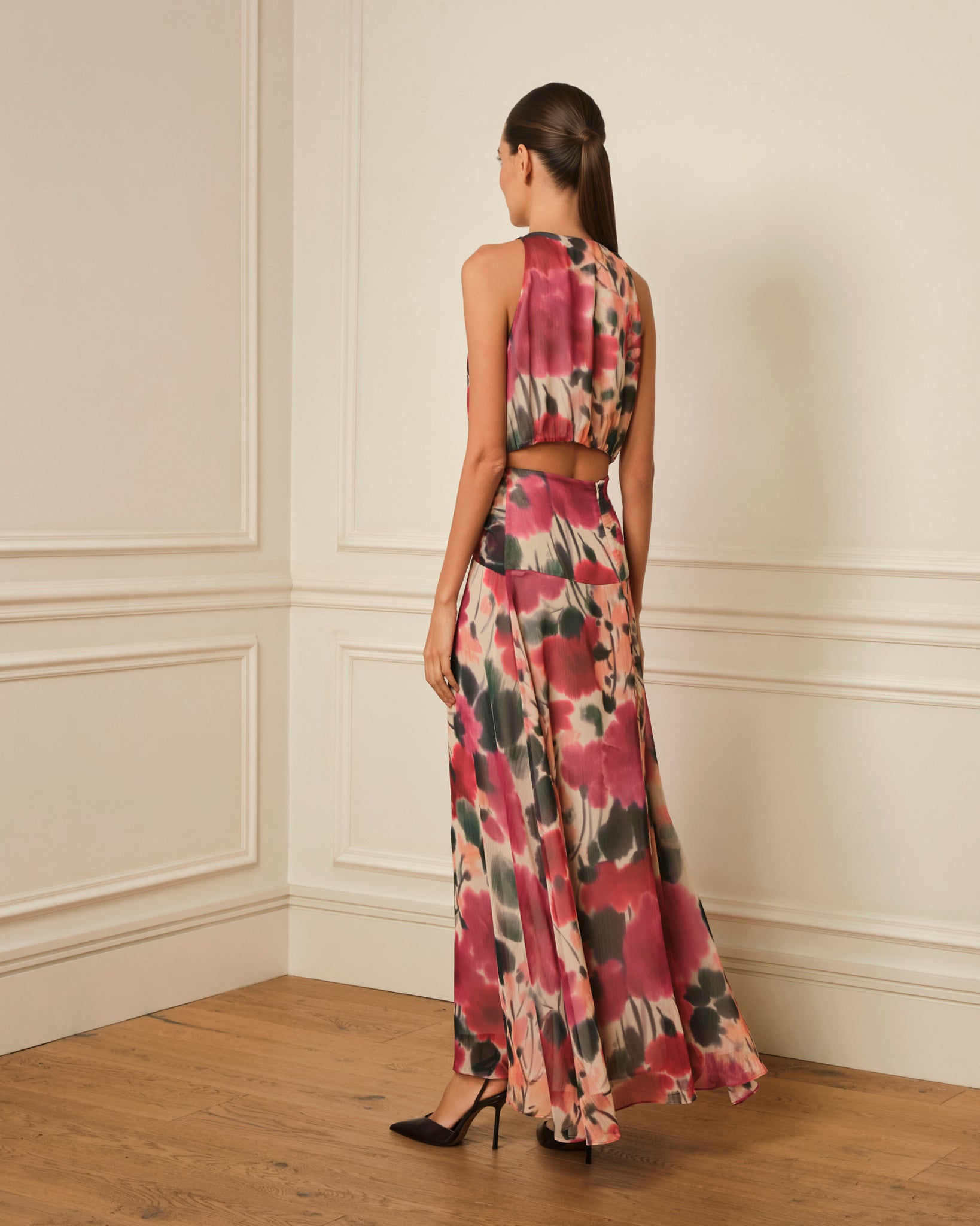 VESTIDO GASA CON ESTAMPADO FLORAL