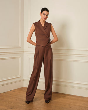 PRE-ORDER CHALECO CRUZADO MARRÓN