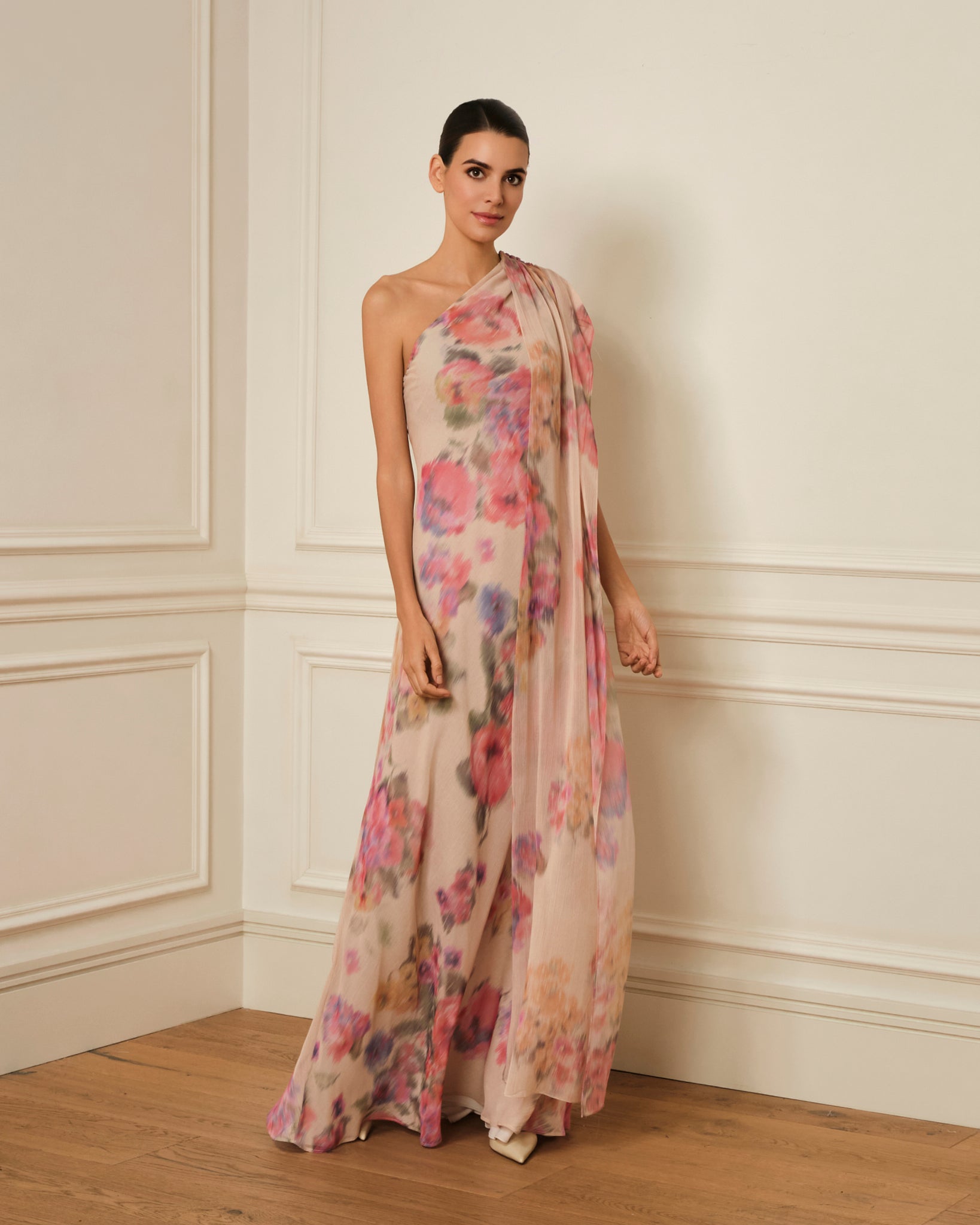 VESTIDO GASA CON ESTAMPADO FLORAL