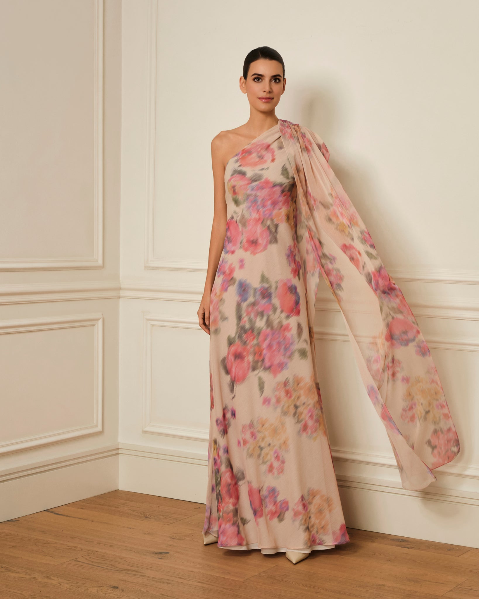 VESTIDO GASA CON ESTAMPADO FLORAL