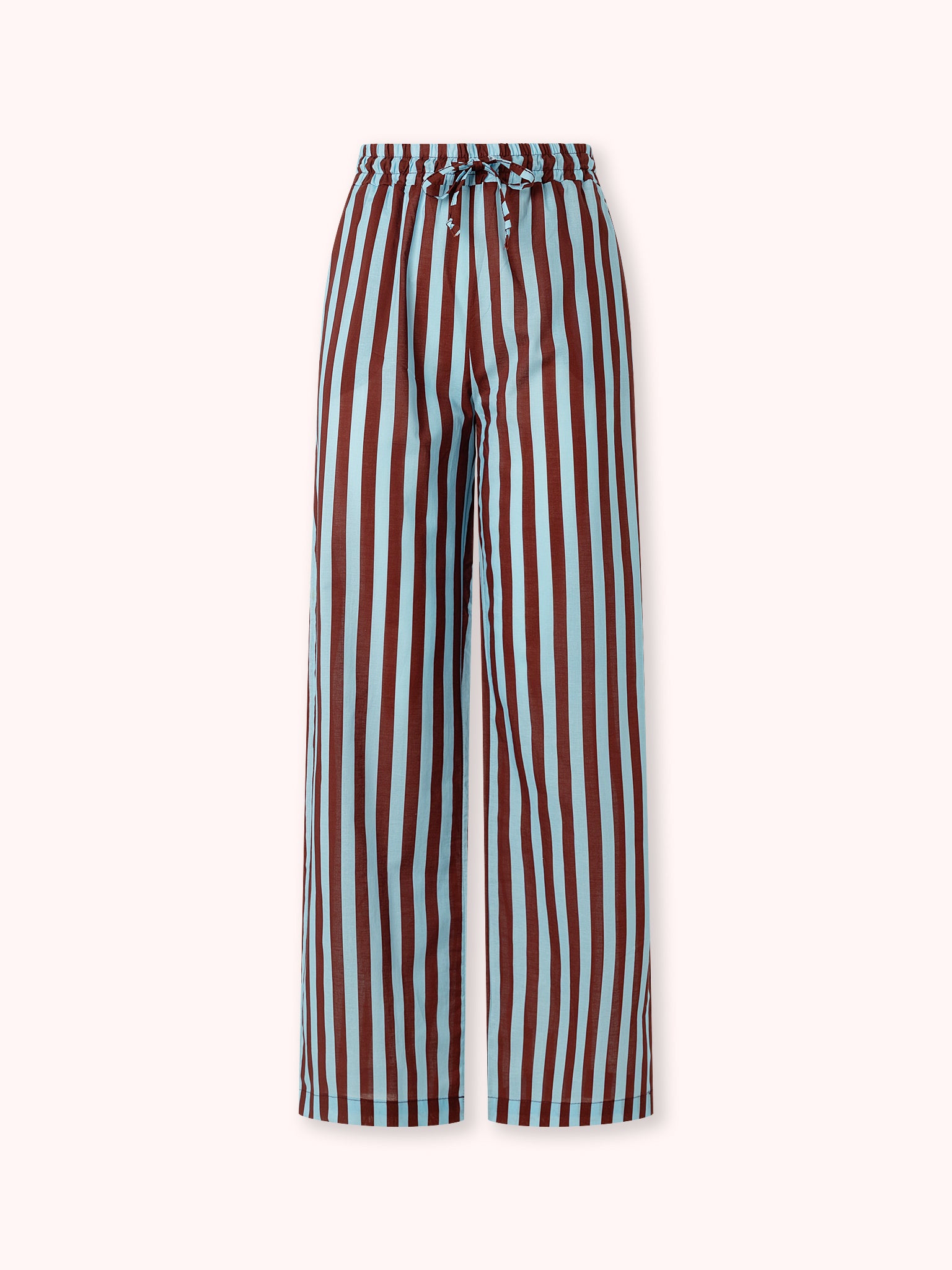 PANTALÓN DE RAYAS BURDEOS Y CELESTE