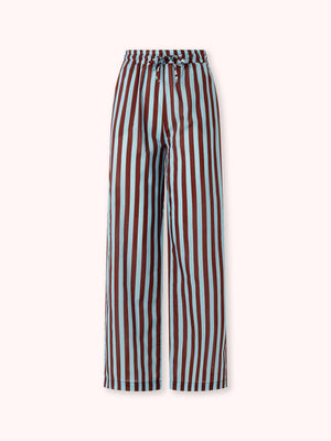 PANTALÓN DE RAYAS BURDEOS Y CELESTE