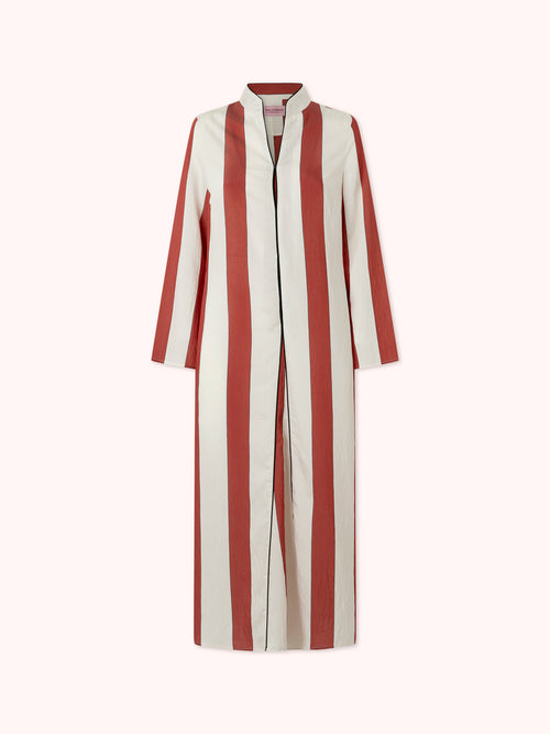 KAFTÁN ESTAMPADO RAYAS ROJAS RANYA