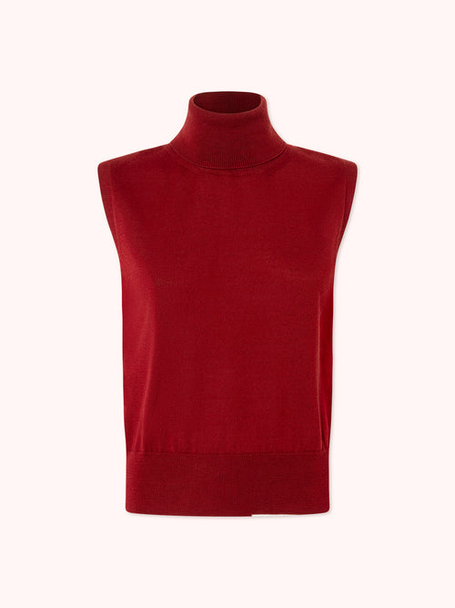 JERSEY SIN MANGAS CUELLO ALTO GRANATE