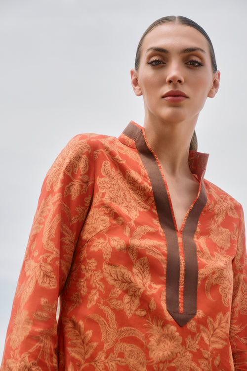 KAFTÁN CORTO TOILE DE JOUY NARANJA CLAIRE