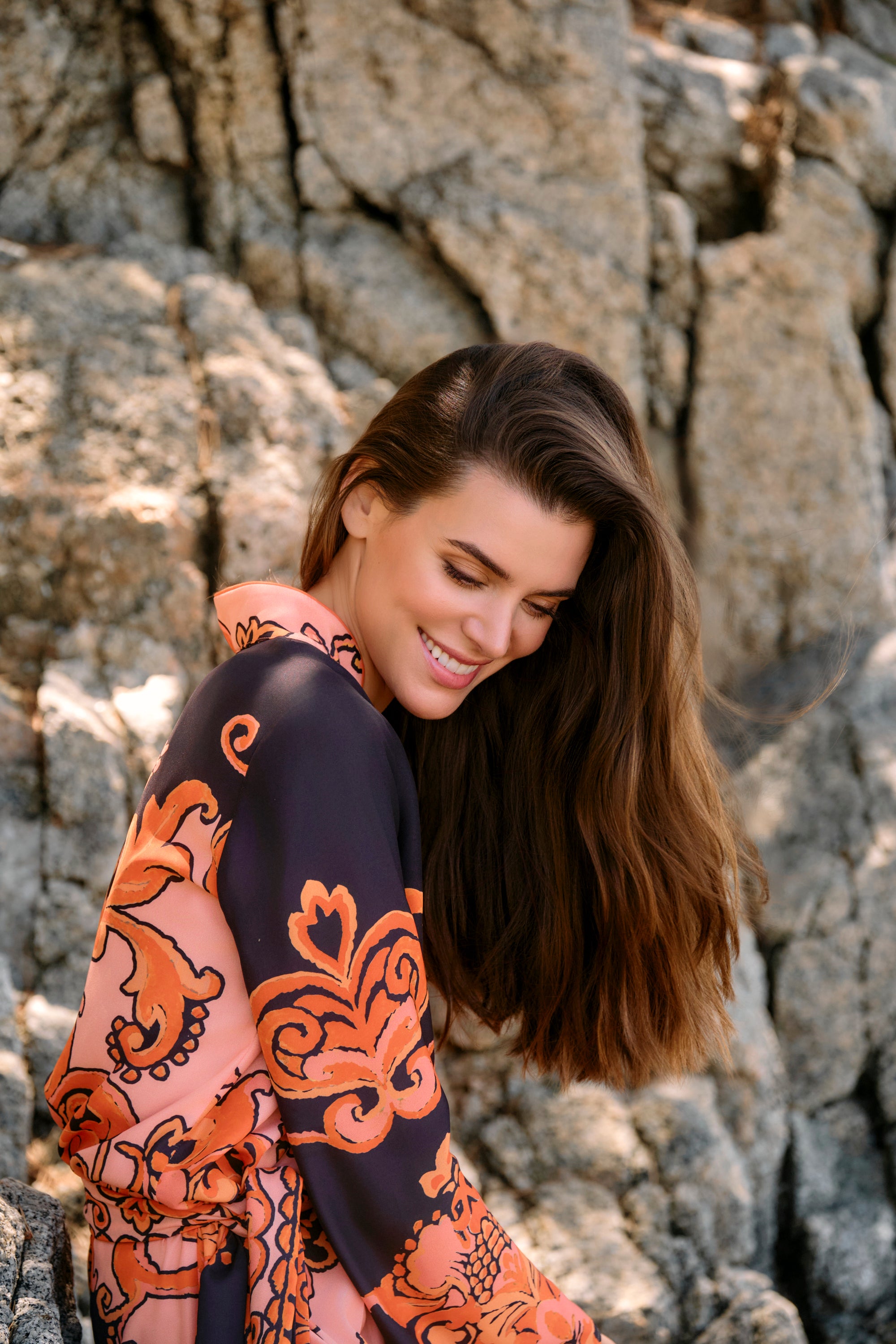 KAFTÁN ESTAMPADO NARANJA KAIRA