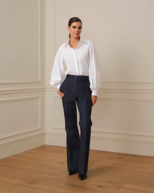 CAMISA DE MANGA ABULLONADA BLANCA