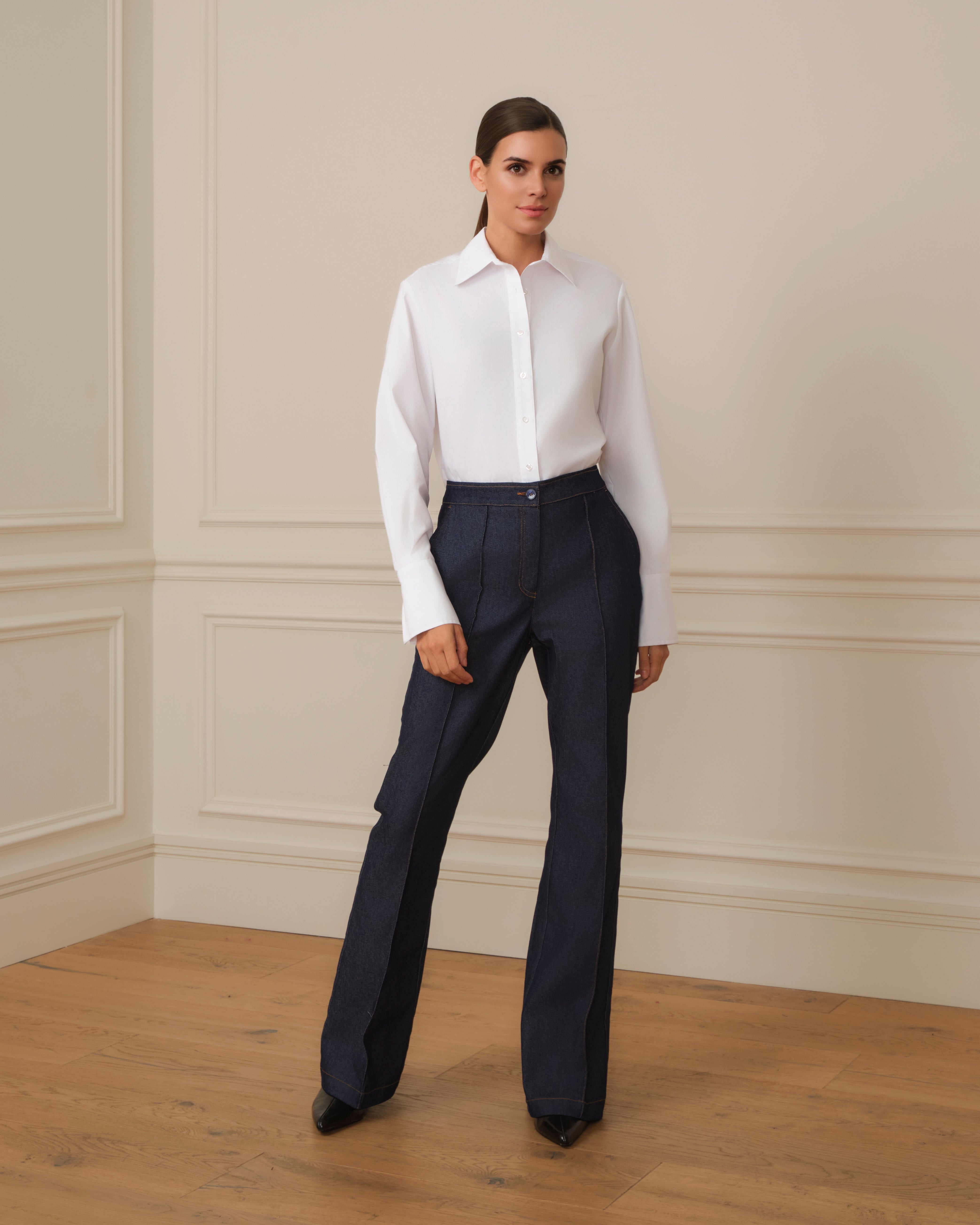 CAMISA DE PUÑO ALARGADO BLANCA