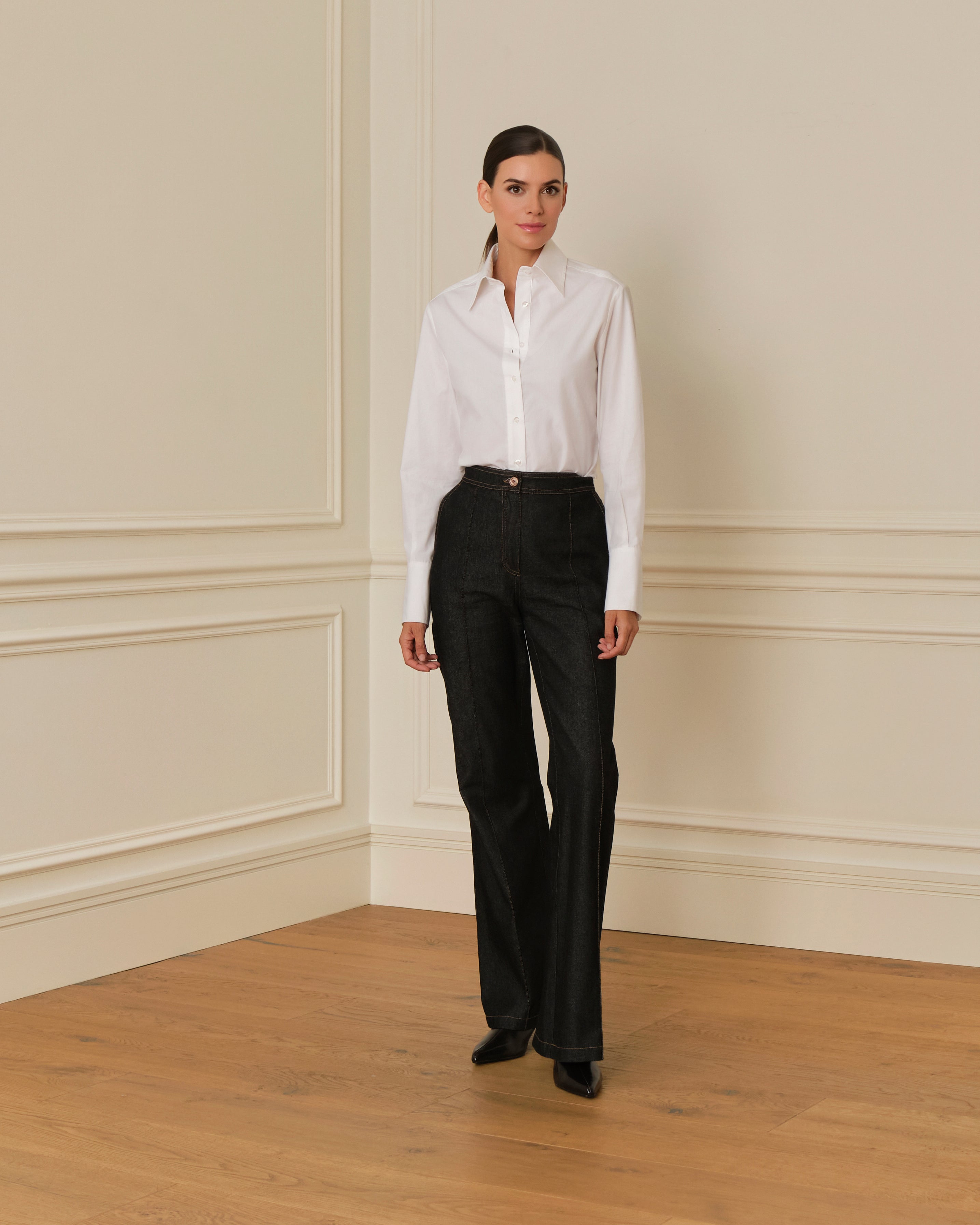 PANTALÓN FLARE DENIM NEGRO