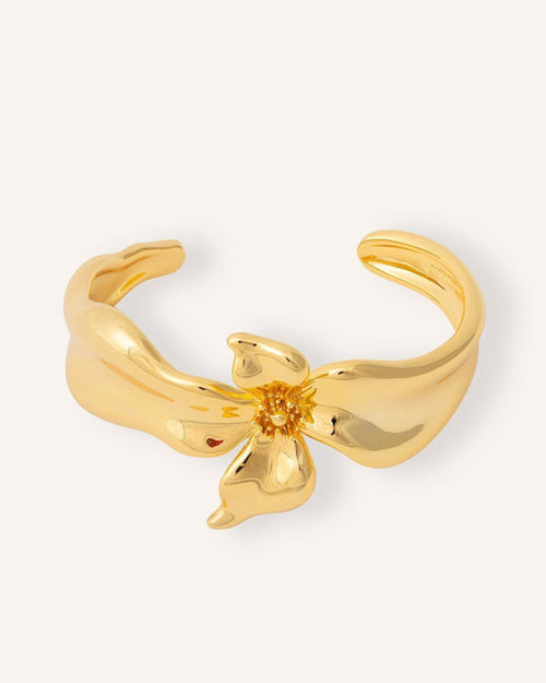 FLOR DE ALMENDRO BRAZALETE DORADO