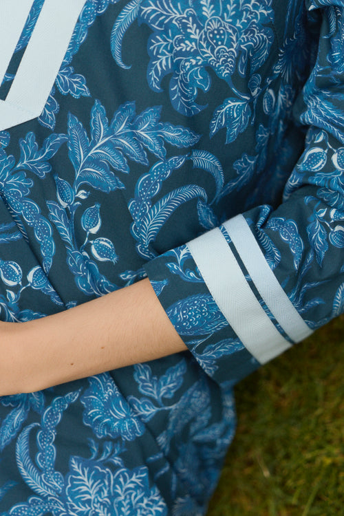 KAFTÁN CORTO TOILE DE JOUY  AZUL CLAIRE