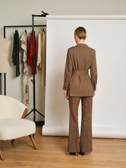 PANTALÓN DE LINO NATURAL KAKHI CHARLES