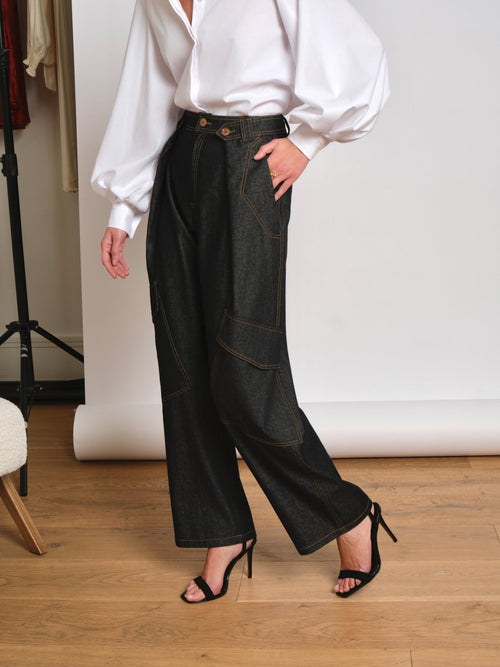 PANTALÓN DENIM NEGRO LEO