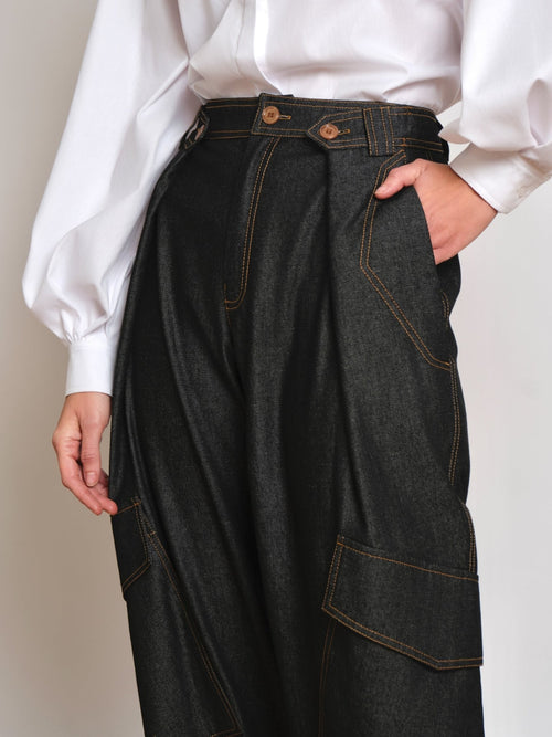 PANTALÓN DENIM NEGRO LEO