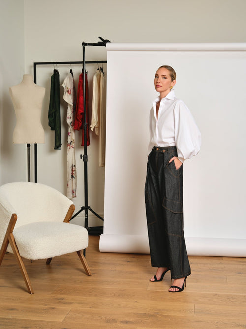 PANTALÓN DENIM NEGRO LEO