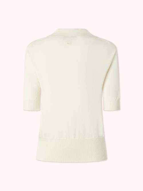 SUÉTER CUELLO POLO CON MANGA CORTACRUDO