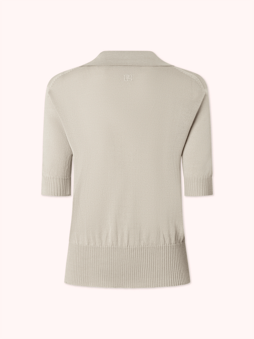 SUÉTER CUELLO POLO CON MANGA CORTA TOPO
